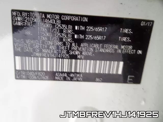 JTMBFREV1HJ141925 фото 2