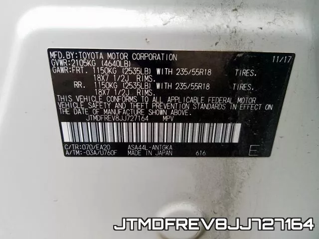 JTMDFREV8JJ727164 фото 2