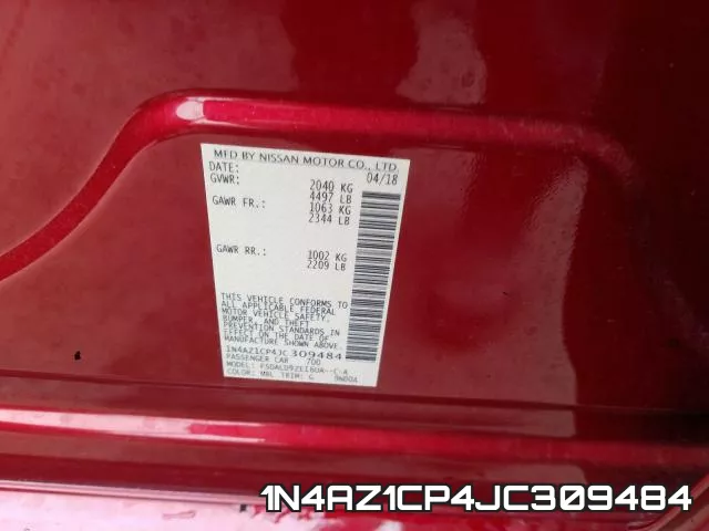 1N4AZ1CP4JC309484 фото 2