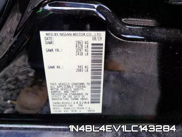 1N4BL4EV1LC143284 фото 2