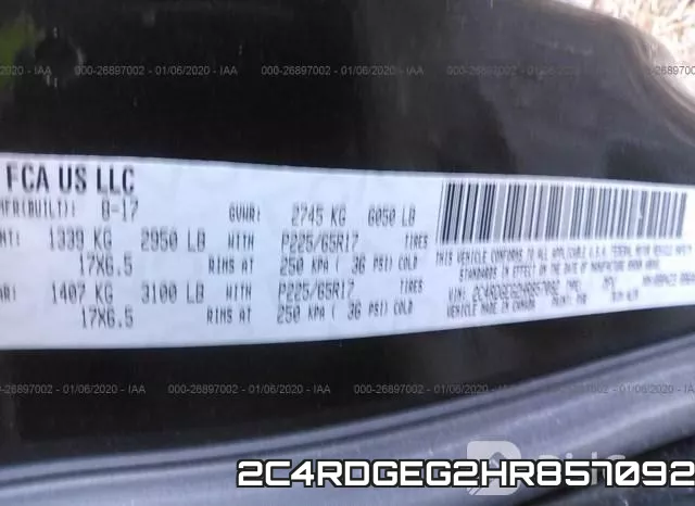 2C4RDGEG2HR857092 фото 8