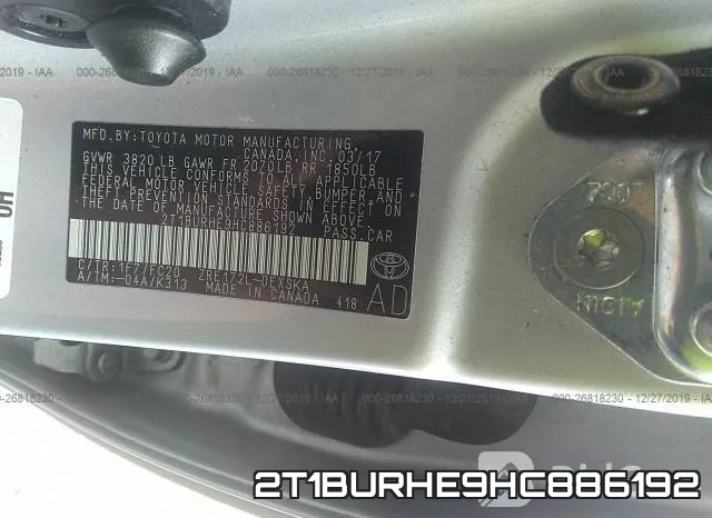 2T1BURHE9HC886192 фото 6