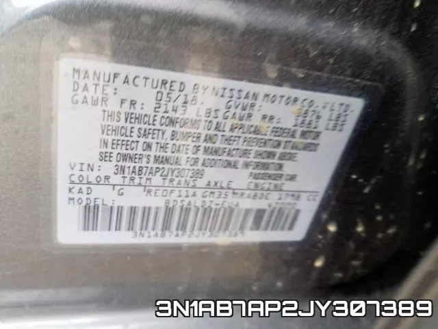 3N1AB7AP2JY307389 фото 2