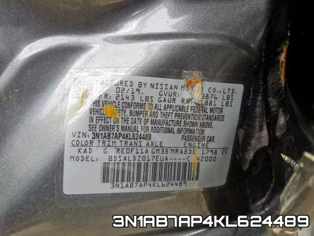3N1AB7AP4KL624489 фото 2