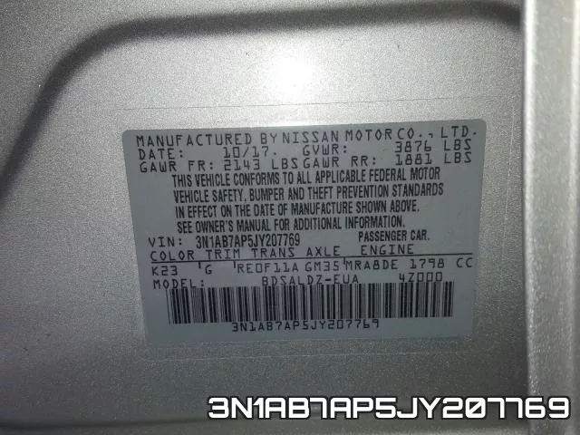 3N1AB7AP5JY207769 фото 2