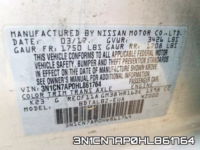 3N1CN7AP0HL861764 фото 2
