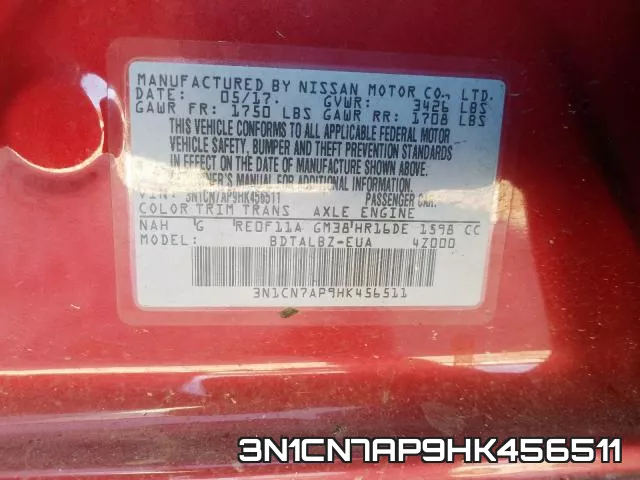 3N1CN7AP9HK456511 фото 2