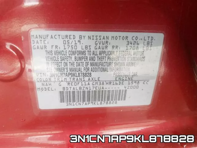 3N1CN7AP9KL878828 фото 2