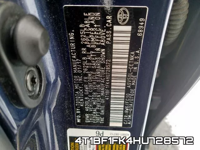 4T1BF1FK4HU728572 фото 2