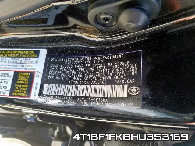 4T1BF1FK8HU353169 фото 2