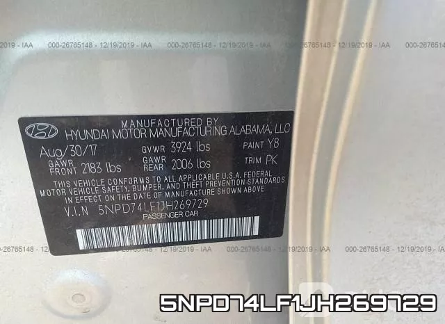 5NPD74LF1JH269729 фото 9