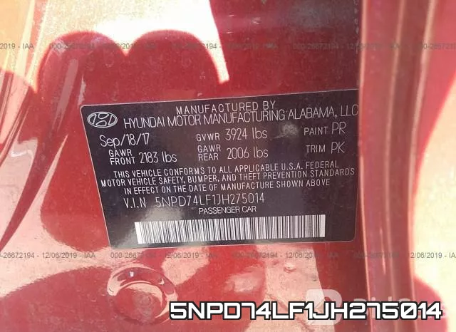 5NPD74LF1JH275014 фото 9