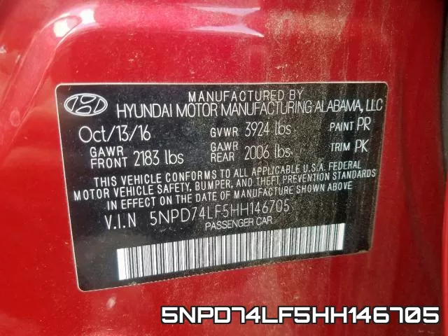 5NPD74LF5HH146705 фото 2