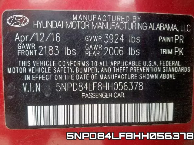 5NPD84LF8HH056378 фото 2