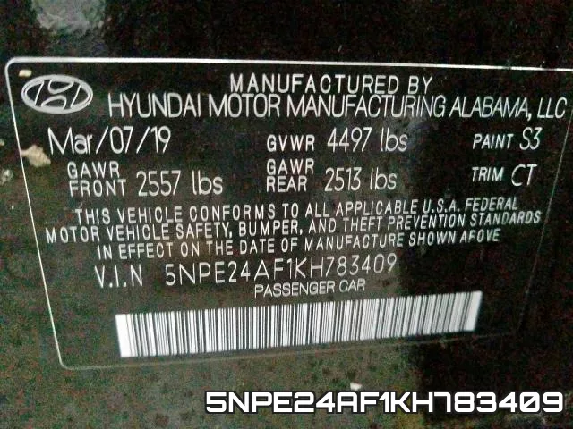 5NPE24AF1KH783409 фото 2