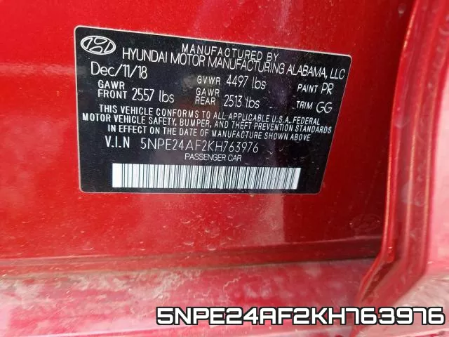 5NPE24AF2KH763976 фото 2