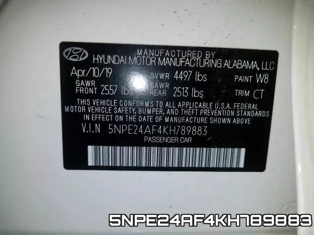 5NPE24AF4KH789883 фото 2