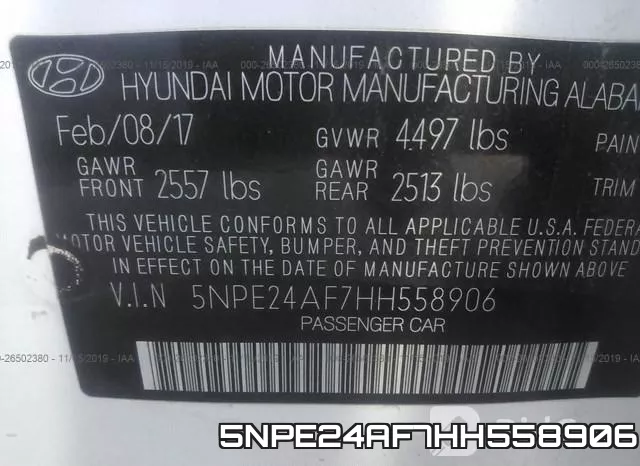 5NPE24AF7HH558906 фото 7
