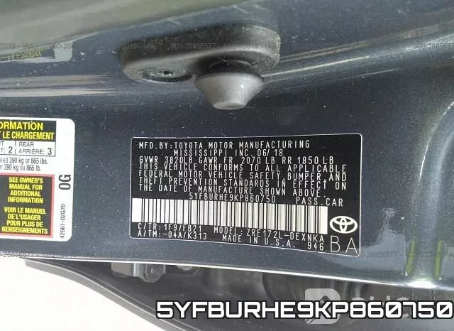 5YFBURHE9KP860750 фото 8