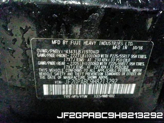 JF2GPABC9H8213292 фото 2