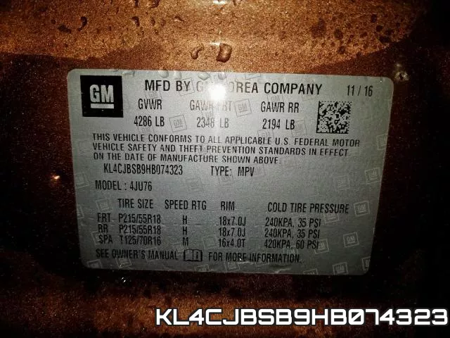 KL4CJBSB9HB074323 фото 2