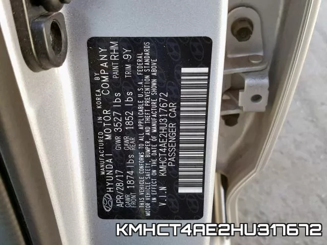 KMHCT4AE2HU317672 фото 2