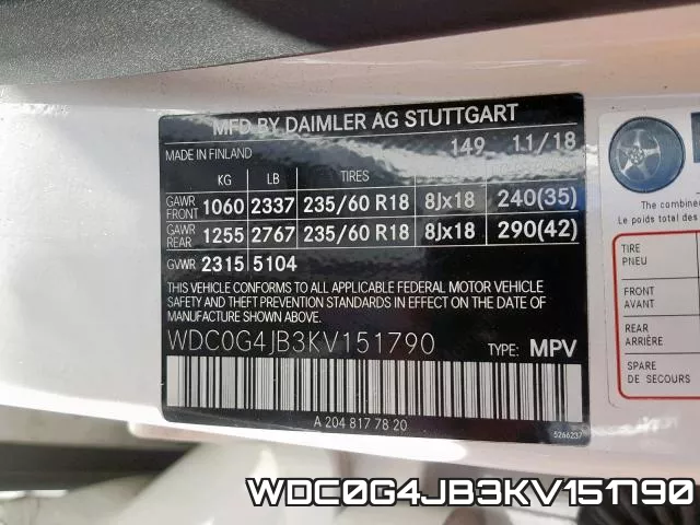 WDC0G4JB3KV151790 фото 2