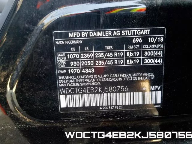 WDCTG4EB2KJ580756 фото 2