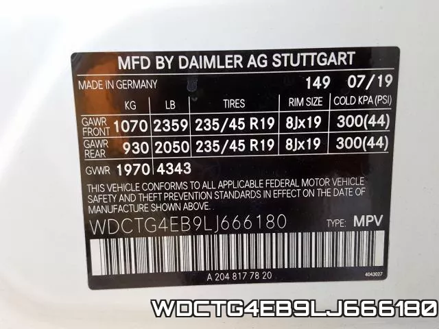 WDCTG4EB9LJ666180 фото 2