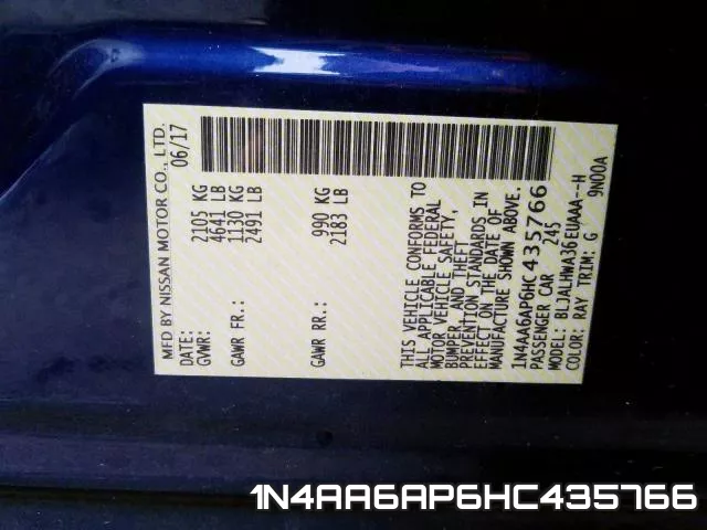 1N4AA6AP6HC435766 фото 2