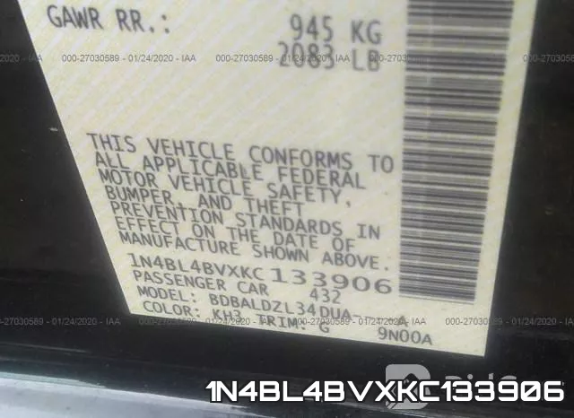 1N4BL4BVXKC133906 фото 5