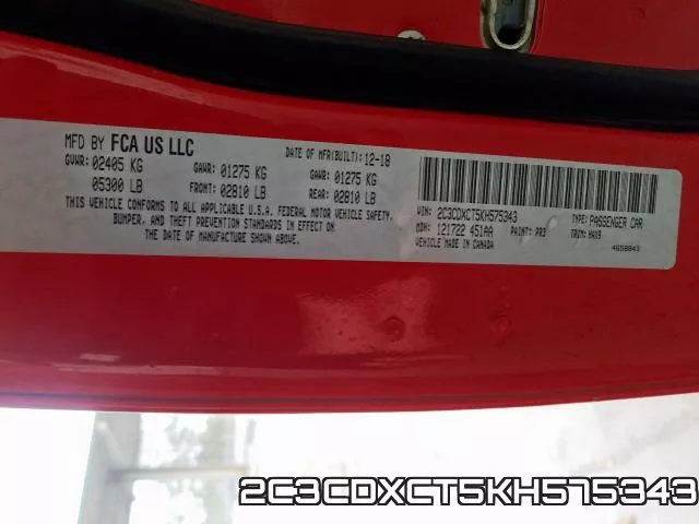2C3CDXCT5KH575343 фото 2