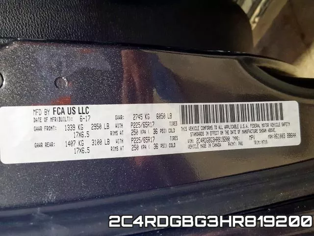 2C4RDGBG3HR819200 фото 2
