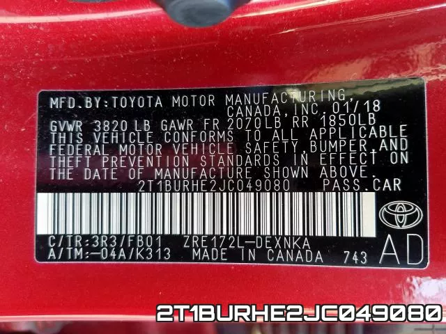 2T1BURHE2JC049080 фото 2
