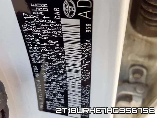 2T1BURHE7HC956756 фото 2