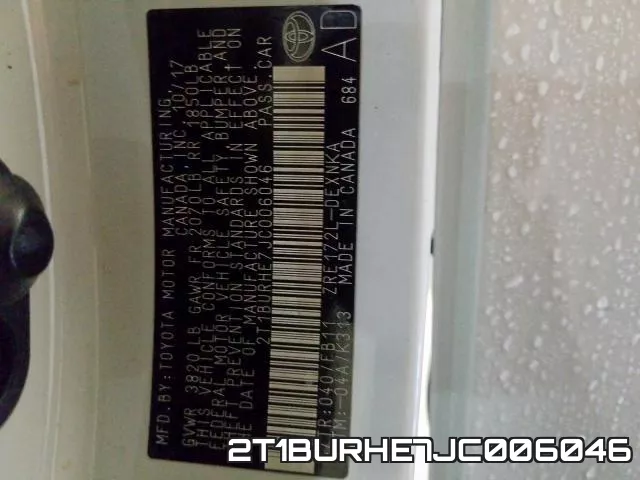 2T1BURHE7JC006046 фото 2