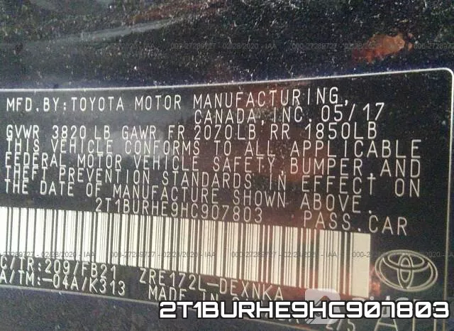 2T1BURHE9HC907803 фото 7