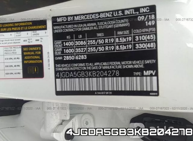 4JGDA5GB3KB204278 фото 10