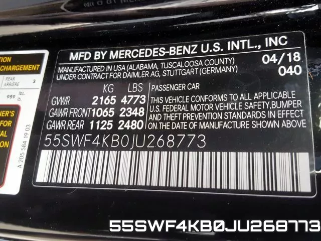 55SWF4KB0JU268773 фото 2