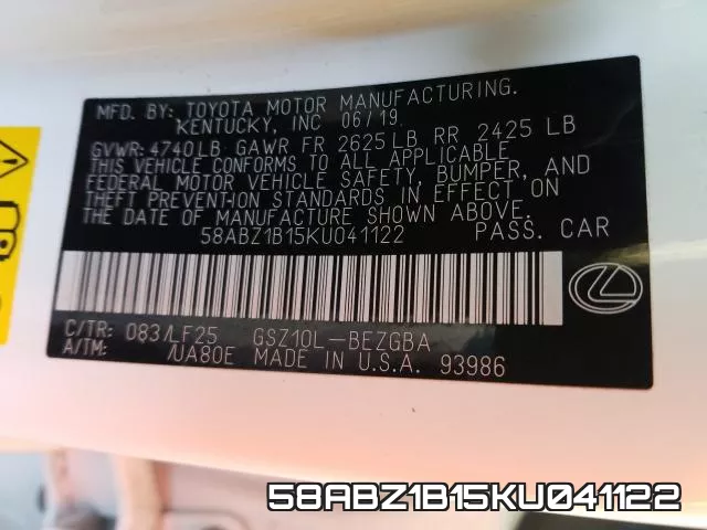 58ABZ1B15KU041122 фото 2
