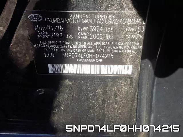 5NPD74LF0HH074215 фото 2