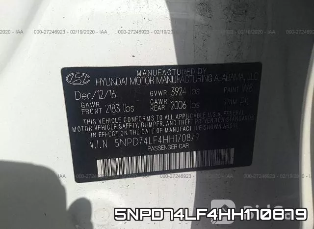 5NPD74LF4HH170879 фото 10