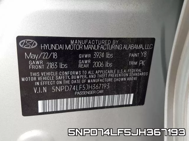 5NPD74LF5JH367193 фото 2