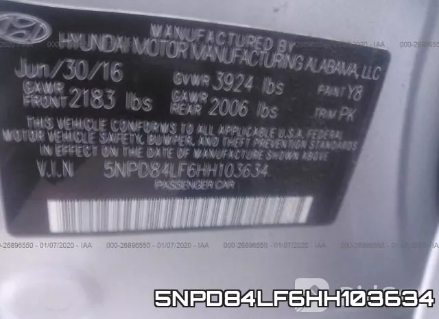 5NPD84LF6HH103634 фото 8