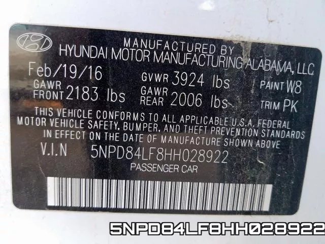 5NPD84LF8HH028922 фото 2