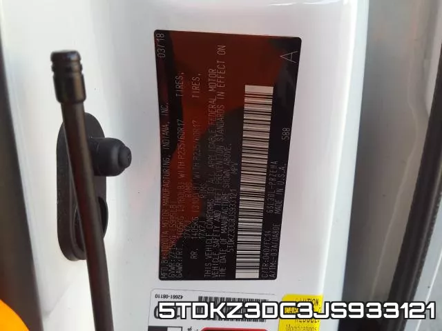 5TDKZ3DC3JS933121 фото 2