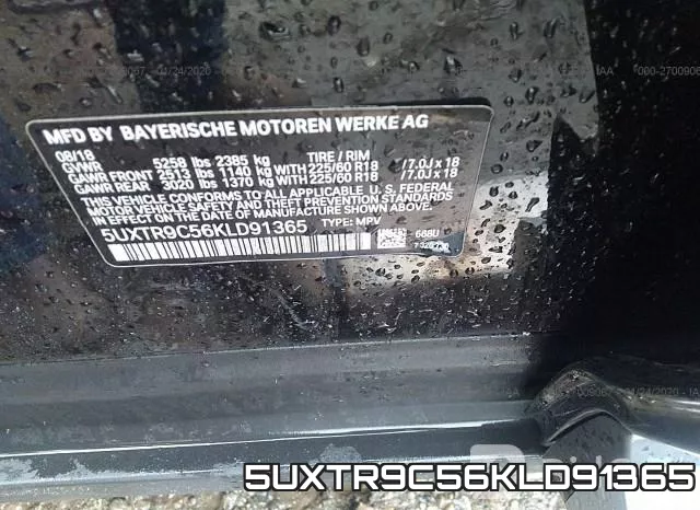 5UXTR9C56KLD91365 фото 7