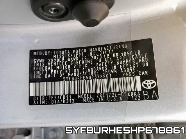 5YFBURHE5HP678861 фото 2