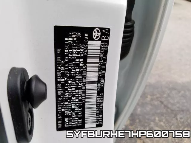 5YFBURHE7HP600758 фото 2