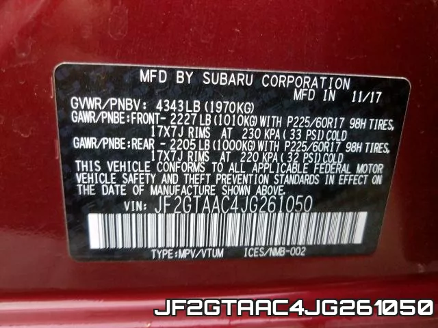 JF2GTAAC4JG261050 фото 2